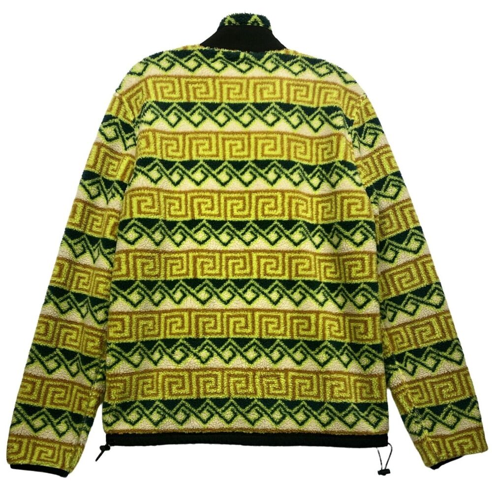 American Eagle Medium Jacket Sherpa Fleece Southwest Print Green Yellow Unisex - Picture 2 of 11